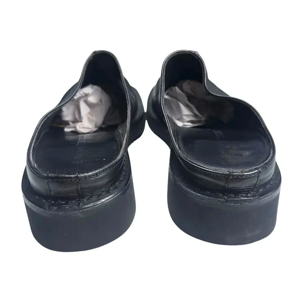 Banana Republic | Men | Classic Black Seamed Slip On Leather Clog Mules | 10 D